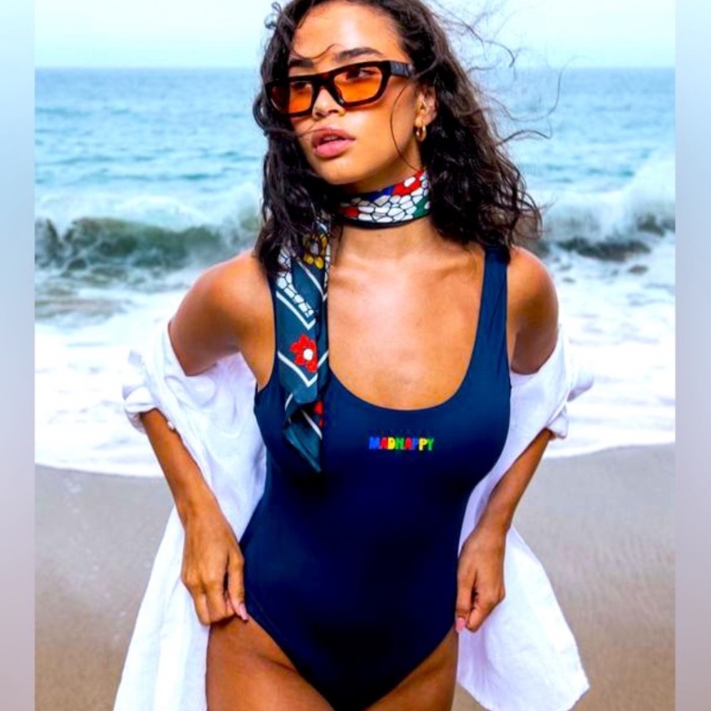 NWOT RARE Madhappy × Onia Rachel Navy Blue One Piece Swimsuit Size XL